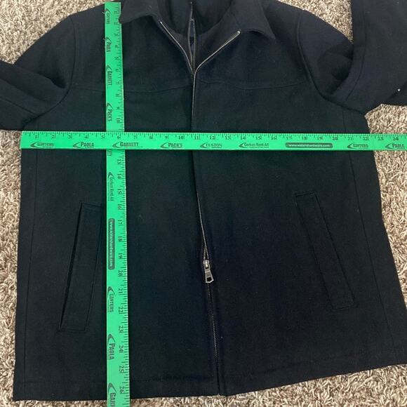 Tommy Hilfiger Double Zip Black Wool blend Medium Overcoat bomber - Picture 4 of 8